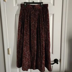 Strawbridge & Clothier Vintage Elegant Paisley Patterned Skirt 100% Cotton